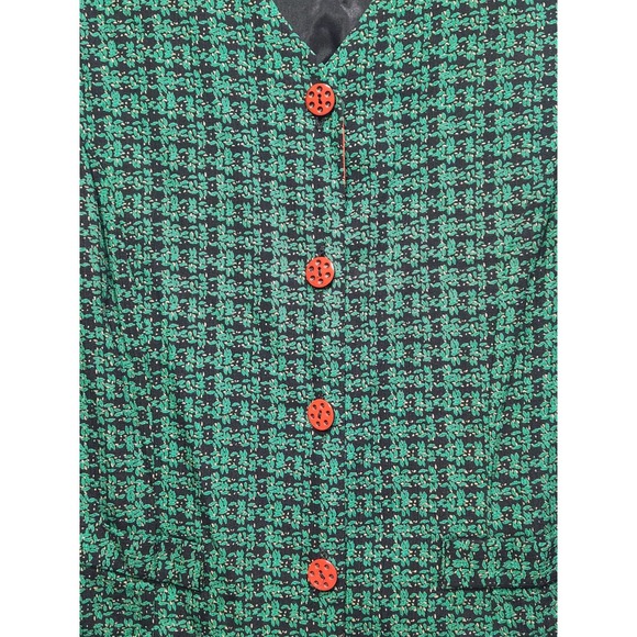 Vintage Carole Little Christmas Holiday Button Up Granny‎ Cottagecore Vest Large - Picture 2 of 8